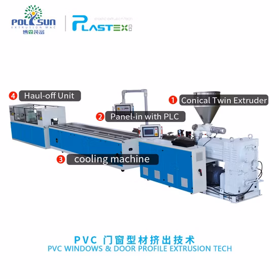 Hersteller hochwertiger automatisierter Kunststoff-PVC-Wasserstoppmaschinen / WPC-Türrahmen-Hohldeckenprofil-Extrusionsproduktionslinien in China